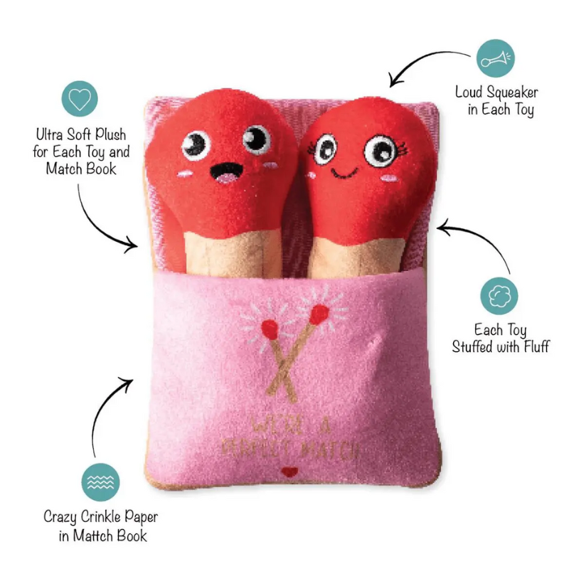 Fringe Studio - Dog - Toy - Valentine - Plush - Small Dog - Perfect Match - 2pc