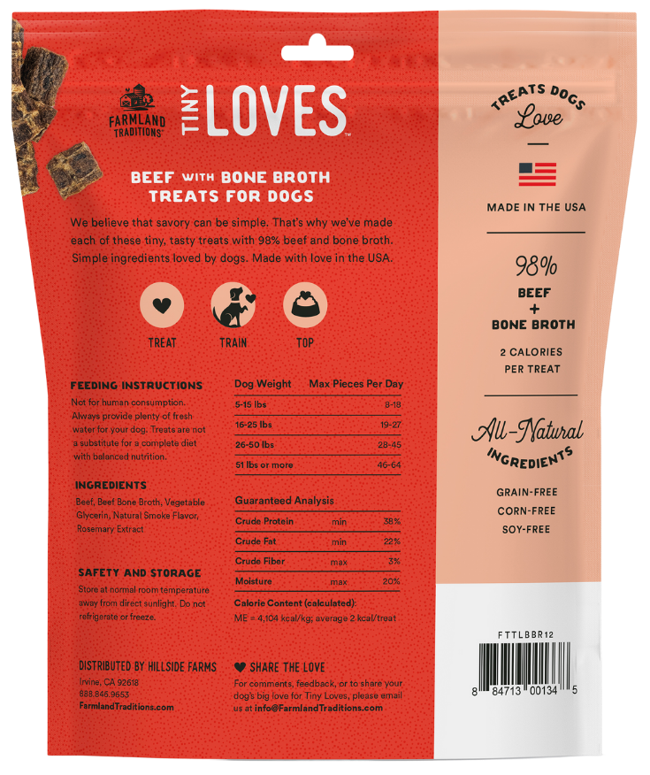 Farmland Traditions - Treats - Jerky - Tiny Loves - Beef with Bone Broth