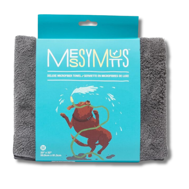 Messy Mutts - Towel - Microfiber - Med Grey