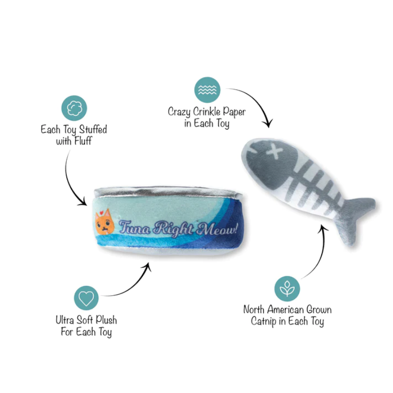 Fringe Studio - Cat - Toy - Catnip - Mini - Tuna Right Meow - 2pc