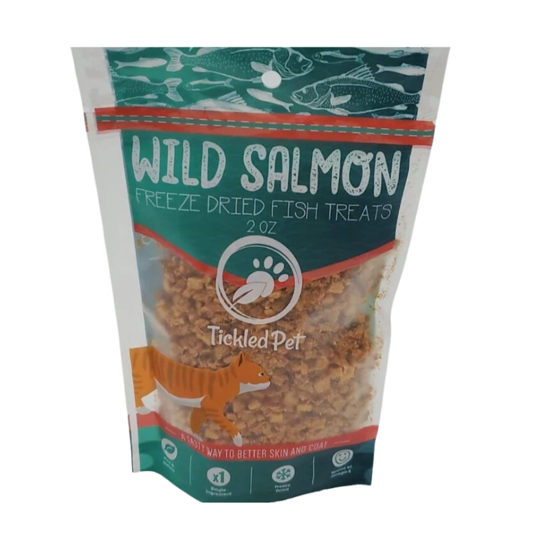 Tickled Pet - Cat - Treats - Freeze-Dried - Wild Salmon Cubes - 2 oz
