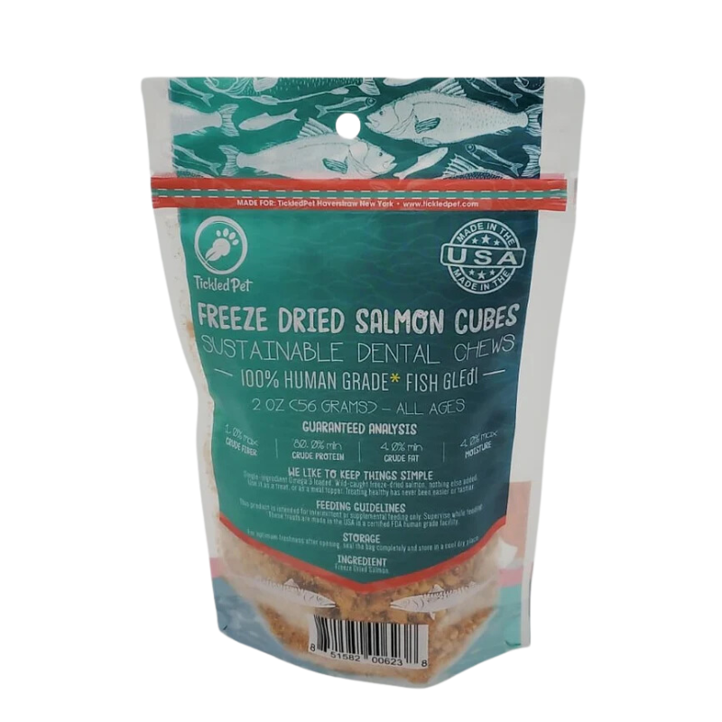 Tickled Pet - Cat - Treats - Freeze-Dried - Wild Salmon Cubes - 2 oz
