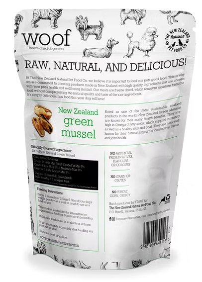 NZ Natural Pet Food Co - Freeze Dried - Treats - Meow - Green Lipped Mussels Treats 50g
