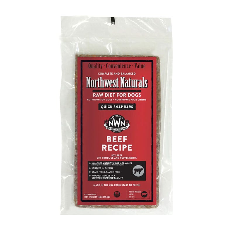 Northwest Naturals - Dog - Frozen - Dinner Bars - Beef - (Case/25) - 25 Lbs