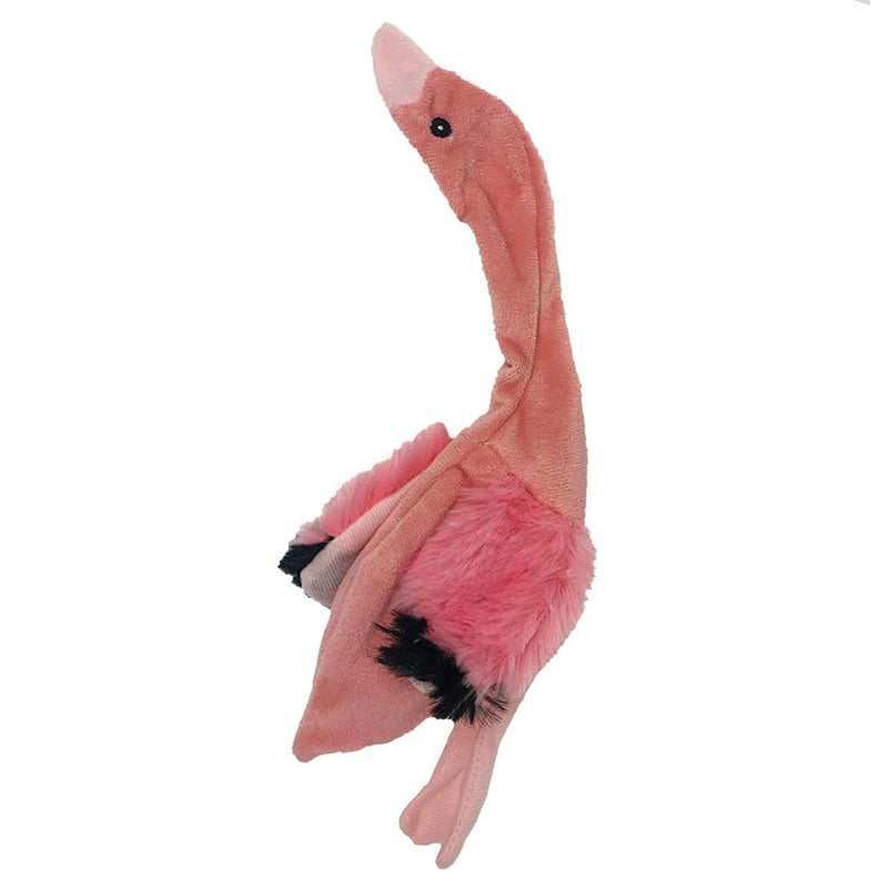 Dogline - 11" Flamingo Crinkle Flat Dog Toy