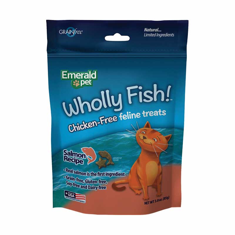Emerald Pet - Cat - Treat - Wholly - Fish - Salmon - 3oz