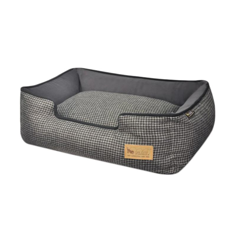 PLAY - Lounge Bed - Houndstooth - Black/Grey