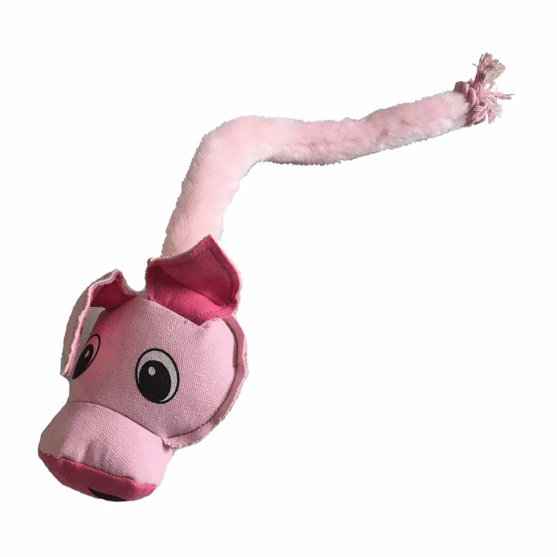 DOGLINE - Toy - Ball & Rope - Safari - Pig - 22"