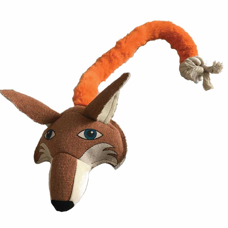 DOGLINE - Toy - Ball & Rope - Safari - Fox - 22"
