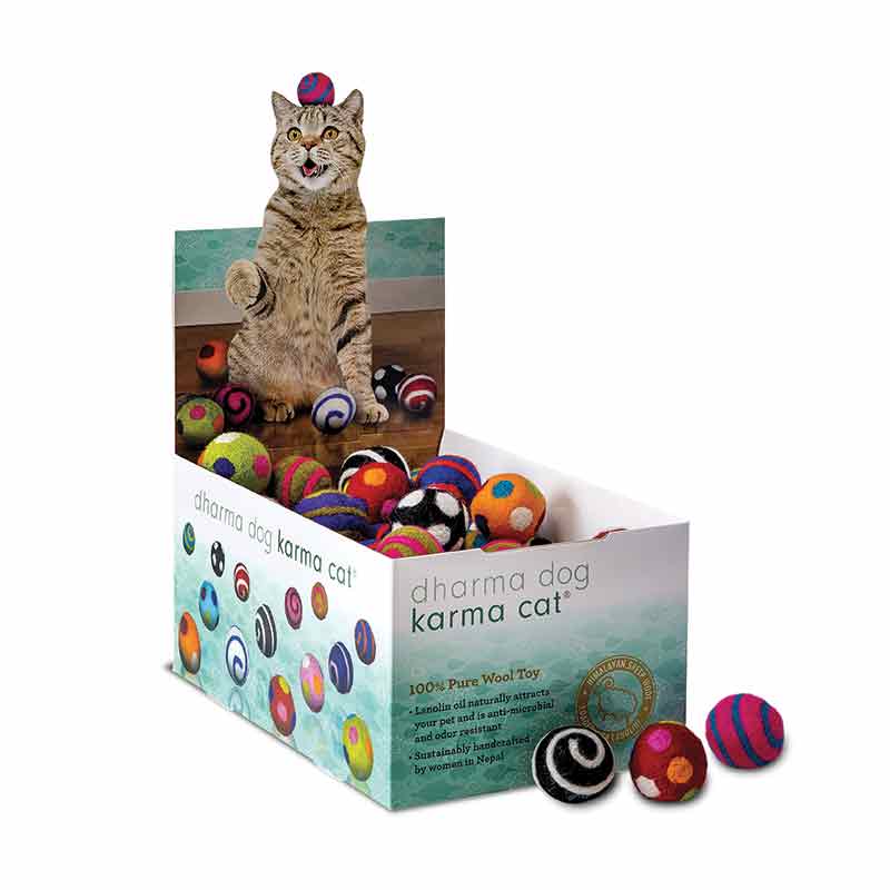 Dharma Dog Karma Cat - Toy - 1,5" Balls - 80ct Display