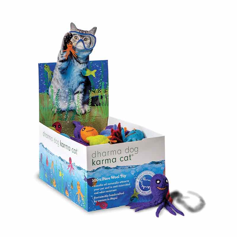 Dharma Dog Karma Cat - Toy - Aquatic - 60ct Display