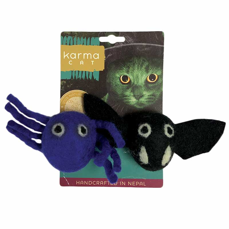 Dharma Dog Karma Cat - Toy - Bat & Spider - 2 pk