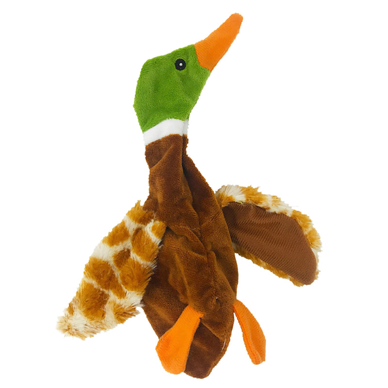 DOGLINE - Toy - Crinkle - Flat - Duck - Brown - 9"