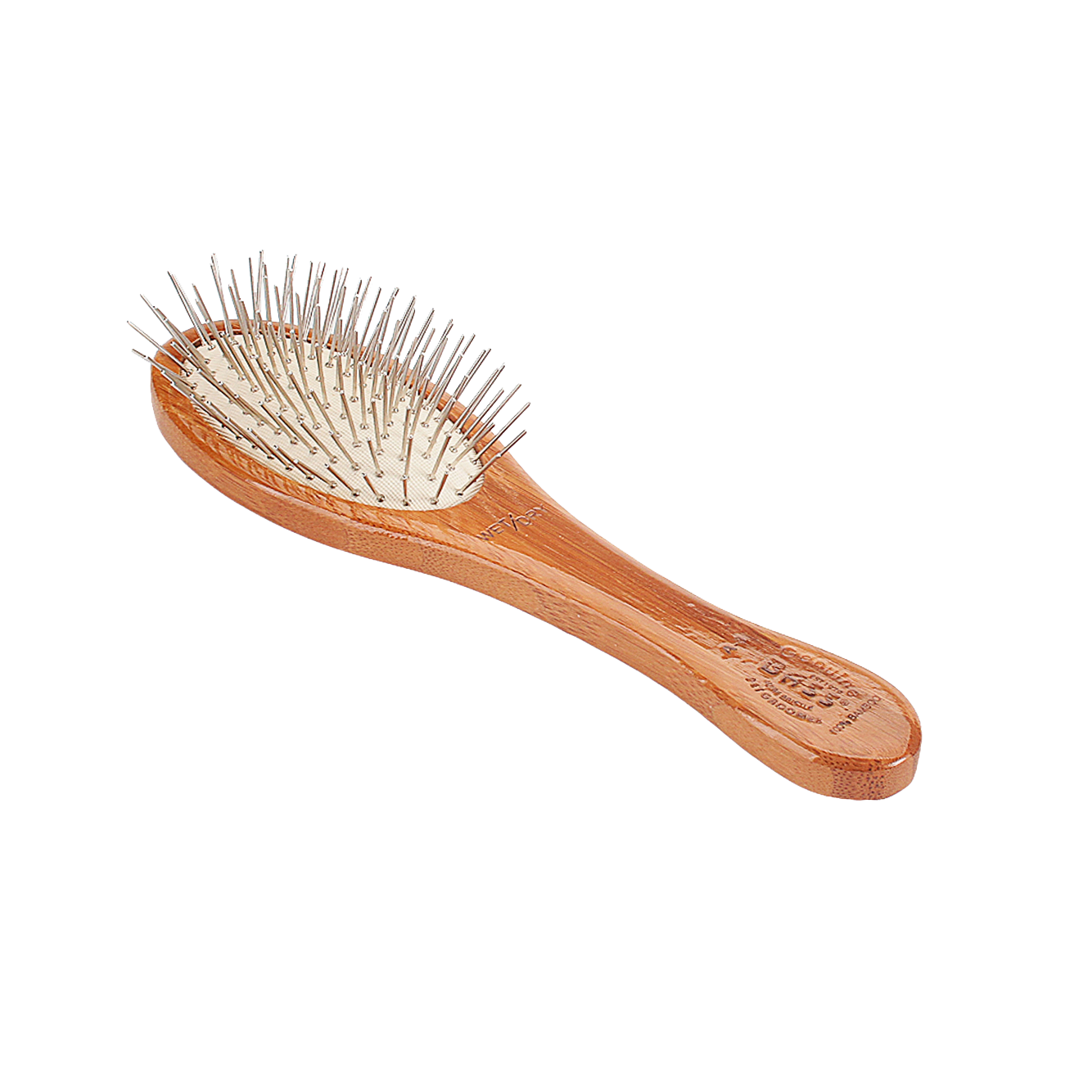 Bass Brushes - All Wire Pet Groomer - Oval With Wood Handle