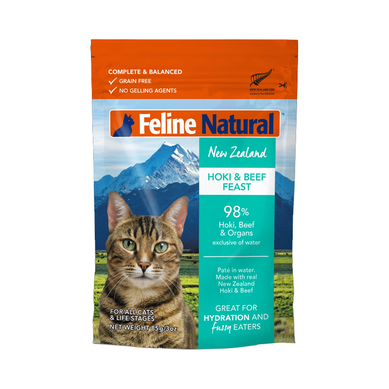 Feline Natural - Pouches - Hoki & Beef Feast - 85g (Case of 12)
