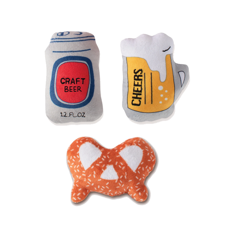 Fringe Studio - Dog - Toy - Plush - Small Dog - Beer - 3pc