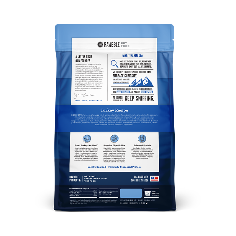 BIXBI - Dog - Dry - Rawbble - Turkey