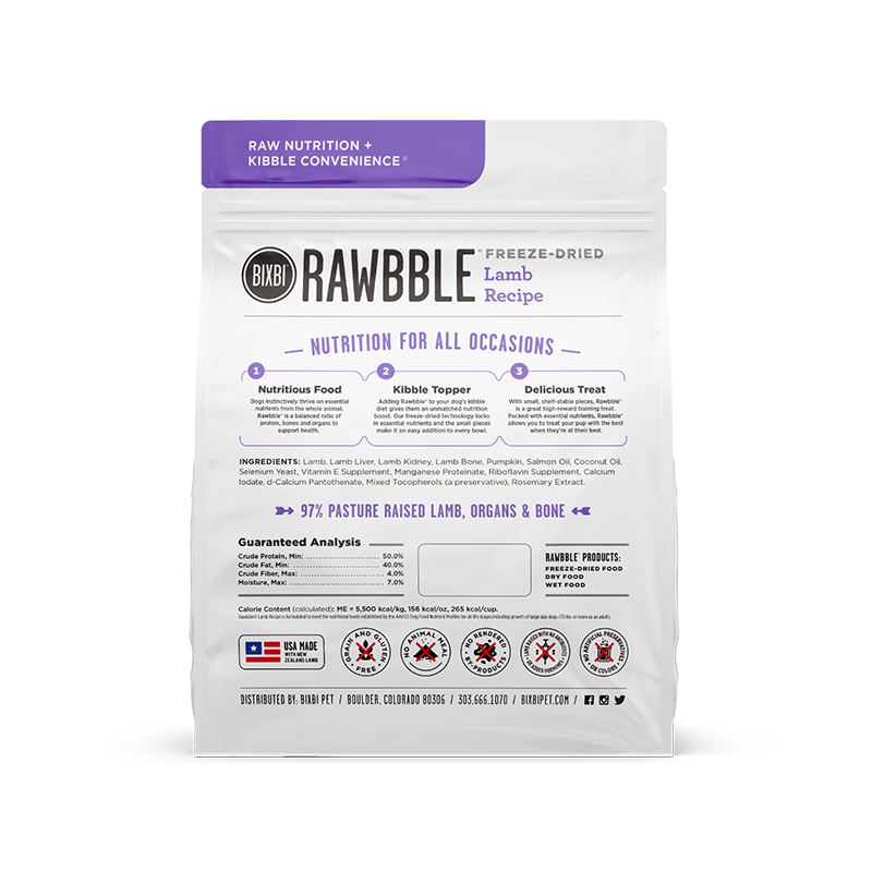 BIXBI - Dog - Freeze-Dried - Rawbble - Lamb