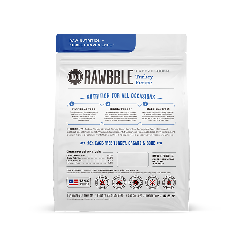 BIXBI - Dog - Freeze-Dried - Rawbble - Turkey