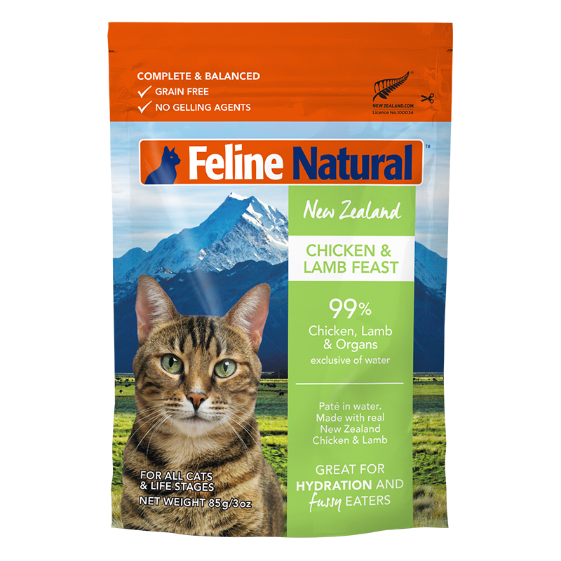 Feline Natural - Pouches - Chicken & Lamb Feast - 85g (Case of 12)