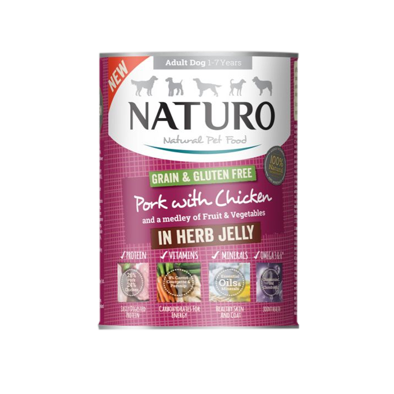 Naturo - Dog Cans - Grain & Gluten Free Pork & Chicken with Vegetables (Case of 12)