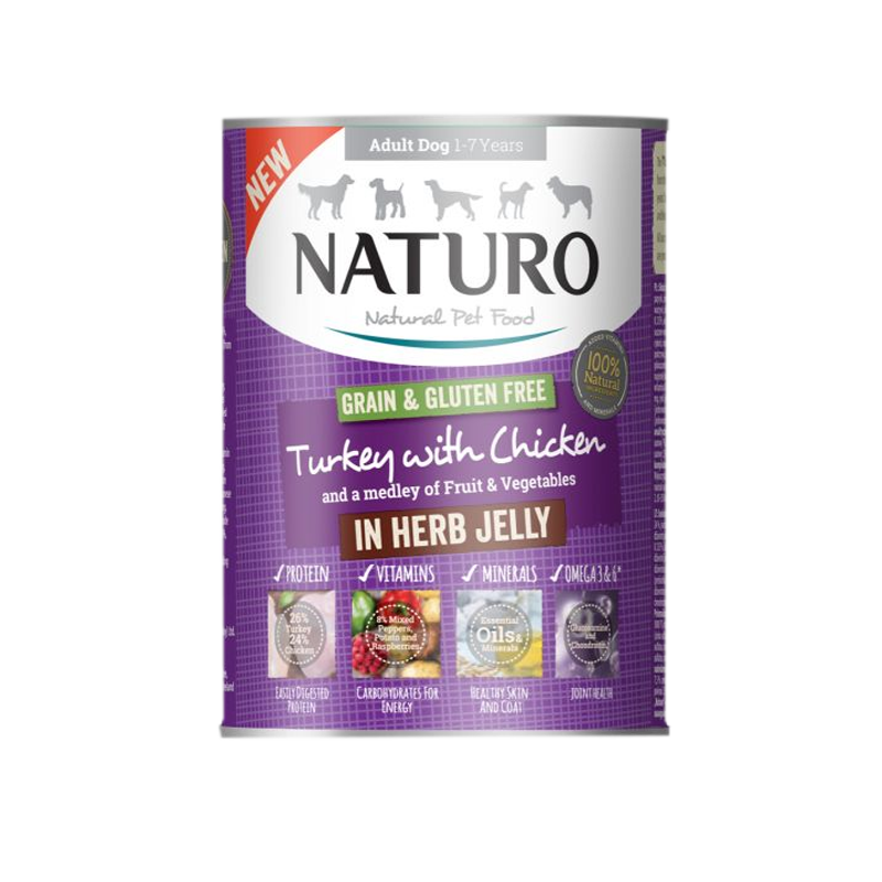 Naturo - Dog Cans - Grain & Gluten Free Turkey & Chicken with Vegetables (Case of 12)