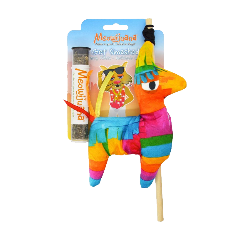 Meowijuana - Catnip - Toy - "Get Smashed" - Piñata with Wand