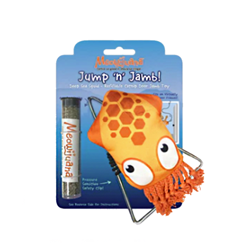 Meowijuana - Jump 'n' Jamb - Deep Sea Squid Refillable Catnip Swinging Toy