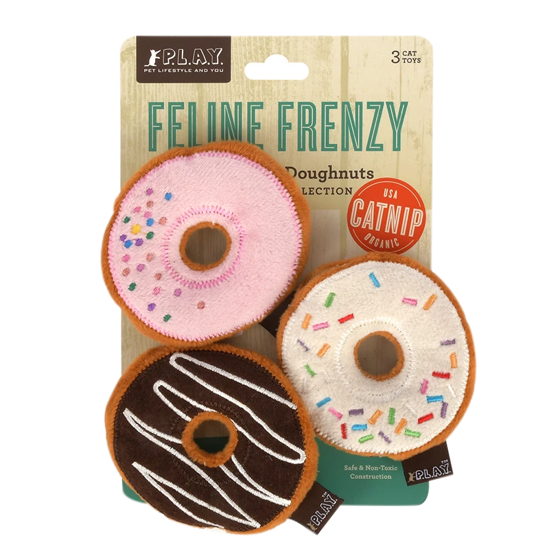 PLAY - Catnip - Toy - Feline Frenzy - Kitty Kreme Doughnut (Set of 3)