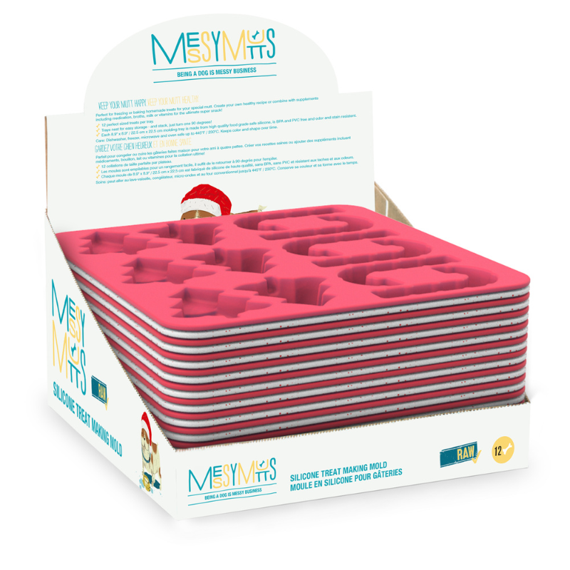 Messy Mutts - Treat Maker - Bake & Freeze - Silicone - Holiday - Counter Display 12pc
