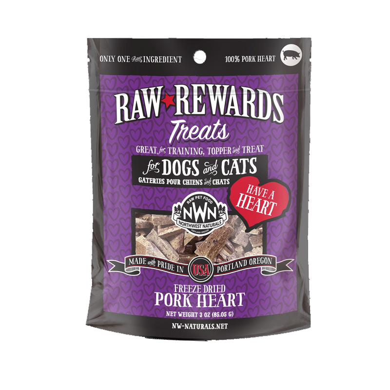 Northwest Naturals - Treats - Freeze-Dried - Hearts - Pork - 3oz