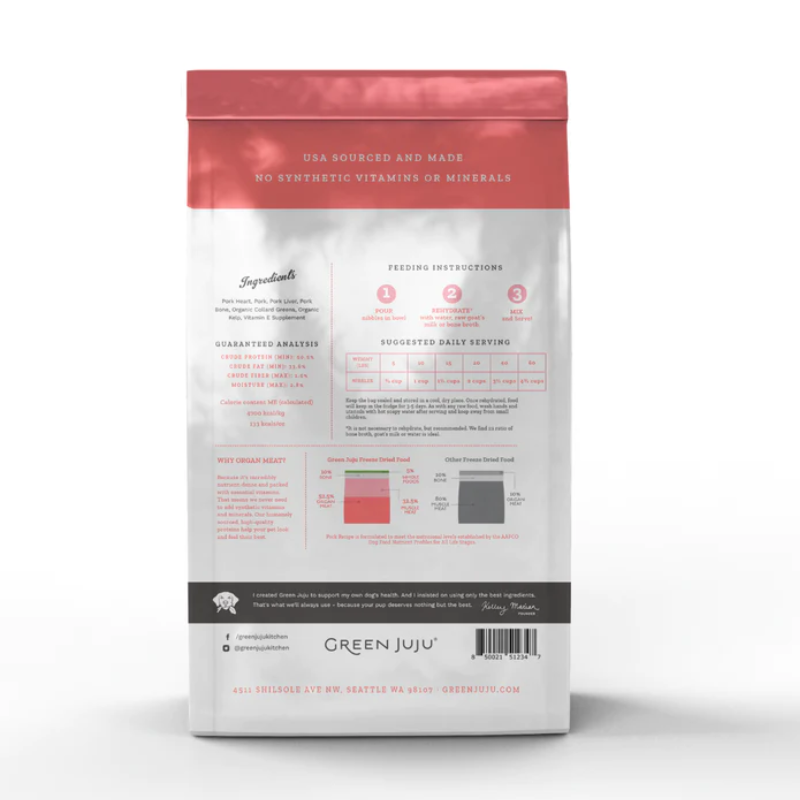Green Juju - Dog - Freeze-Dried - Pork - 14oz