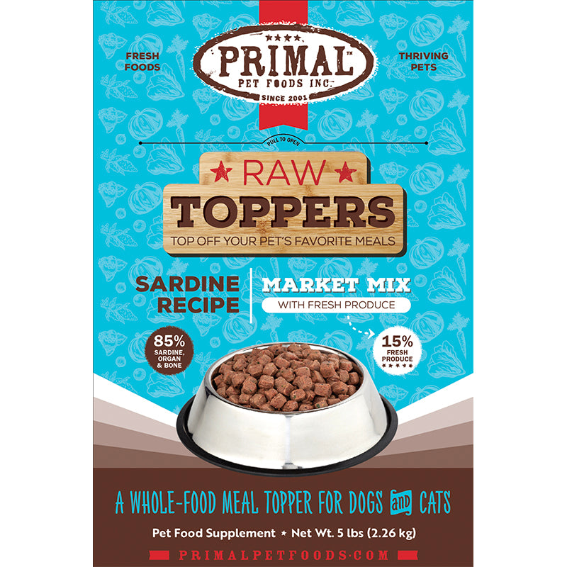 PRIMAL - Topper - Frozen - Market Mix - Sardine 5lb