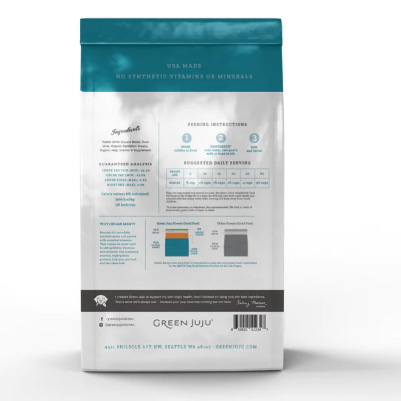 Green Juju - Dog - Freeze-Dried - Rabbit with Duck Liver