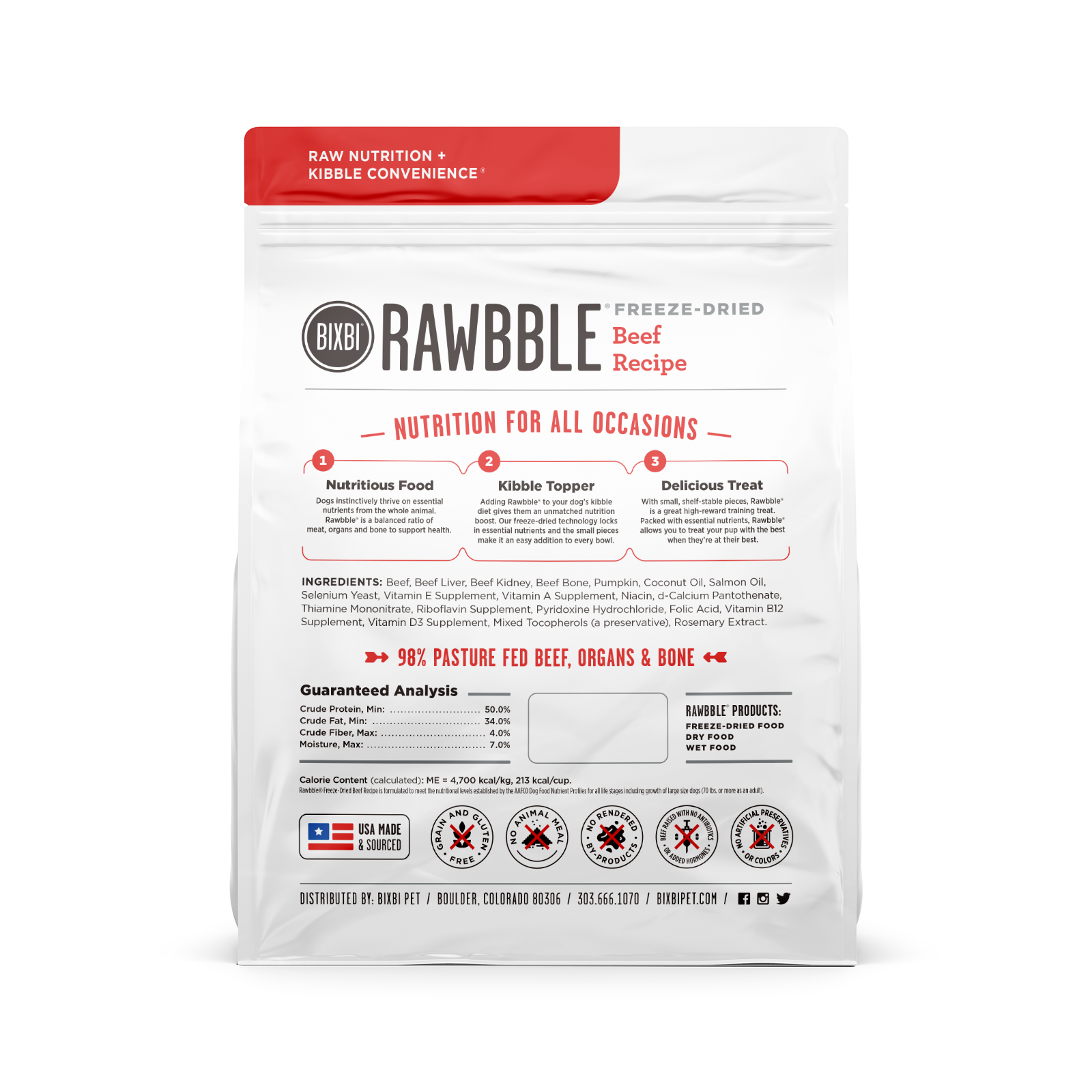 BIXBI - Dog - Freeze-Dried - Rawbble - Beef