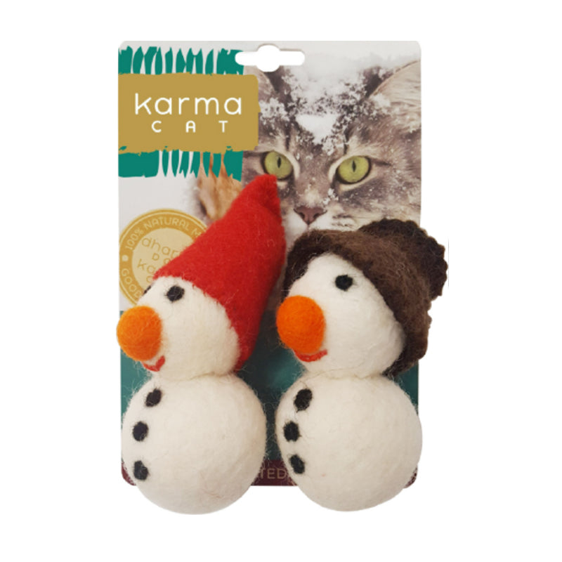 Dharma Dog Karma Cat - Toy - Snowman - 2 pk