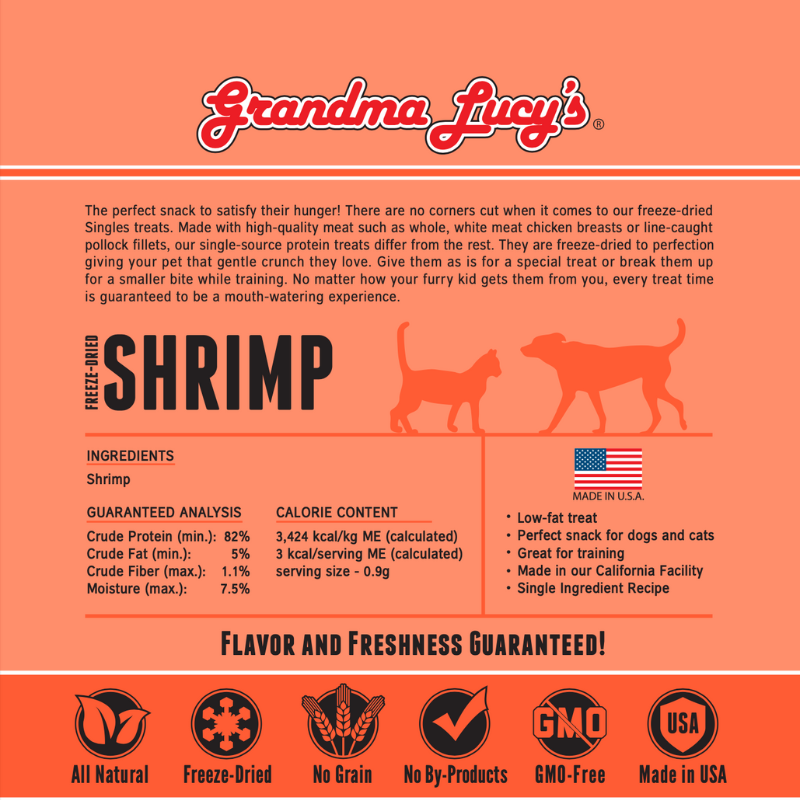 Grandma Lucy's - Singles - Shrimp -Freeze Dried 0.65oz