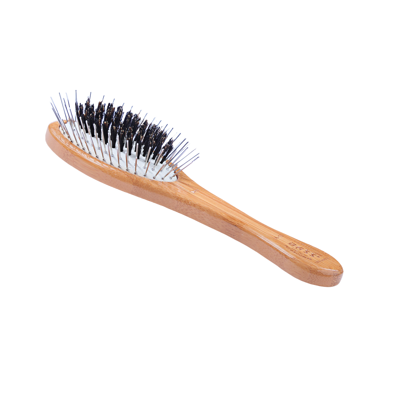 Bass Brushes - Wire/Boar Pet Groomer - Bamboo Wood Handle