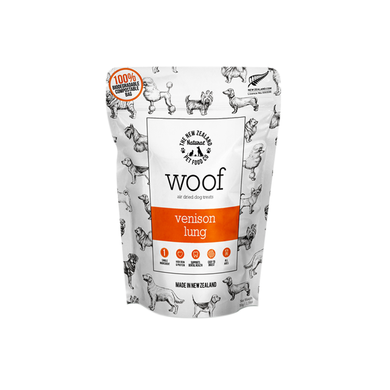 NZ Natural Pet Food Co Air Dried Treats Woof Venison Lung Treat
