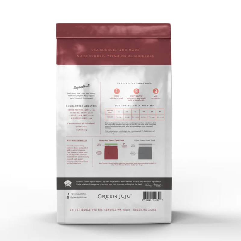 Green Juju - Dog - Freeze-Dried - Beef - 14oz