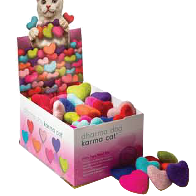 Dharma Dog Karma Cat - Toy - Hearts - 80ct Display