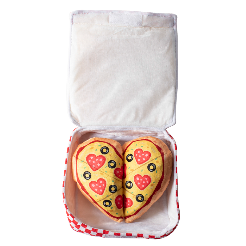 Fringe Studio - Dog - Toy - Valentine - Plush - Hide & Seek - Pizza My Heart