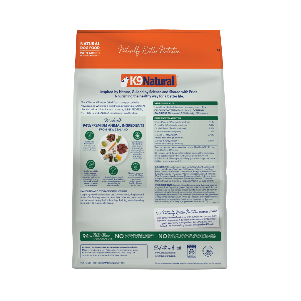 K9 Natural - Freeze Dried - Lamb Feast