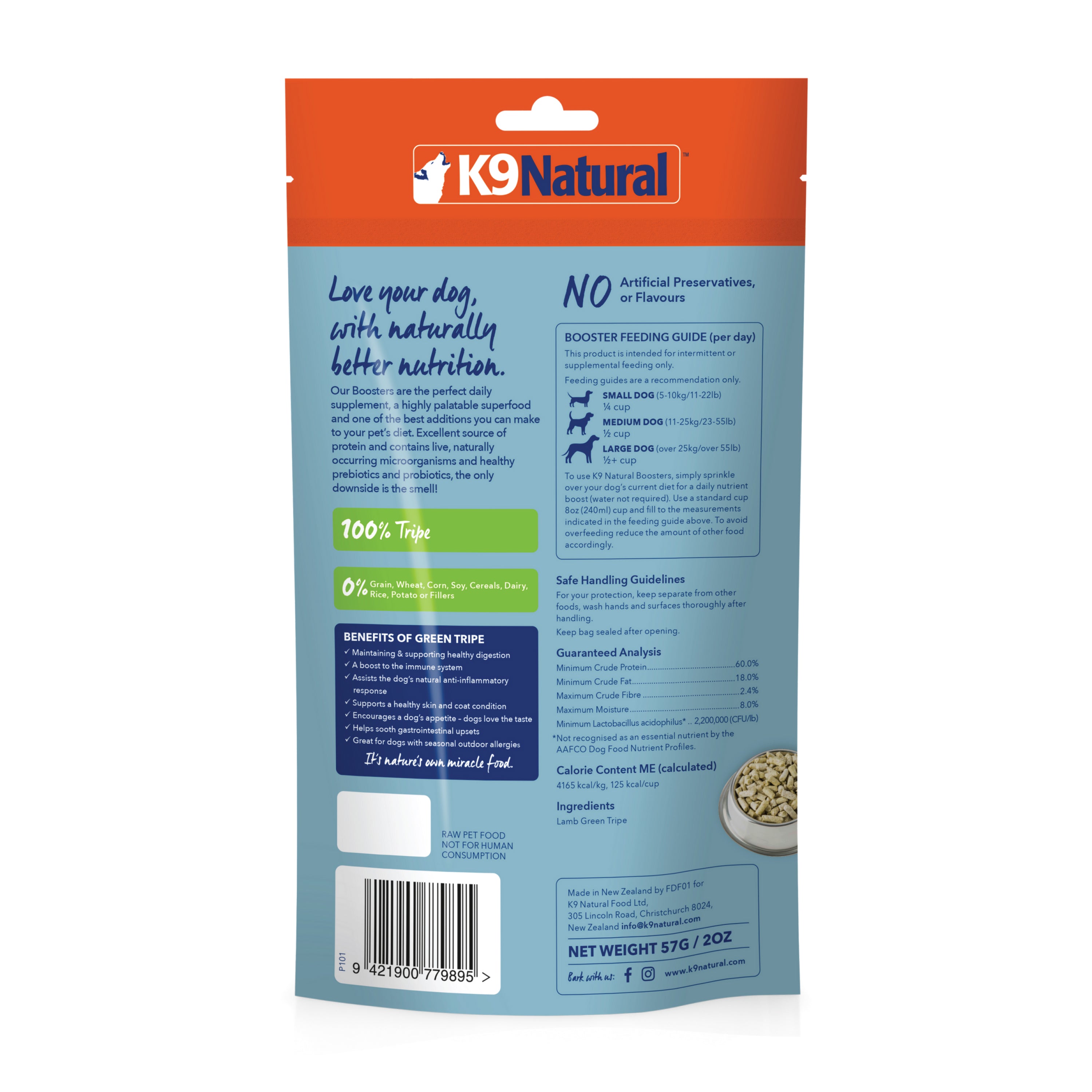 K9 Natural - Freeze Dried - Lamb Green Tripe - Booster