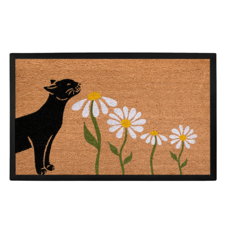 4 Cats & Dogs - Door Mat - Spring - Sniffing Daisies - Cat