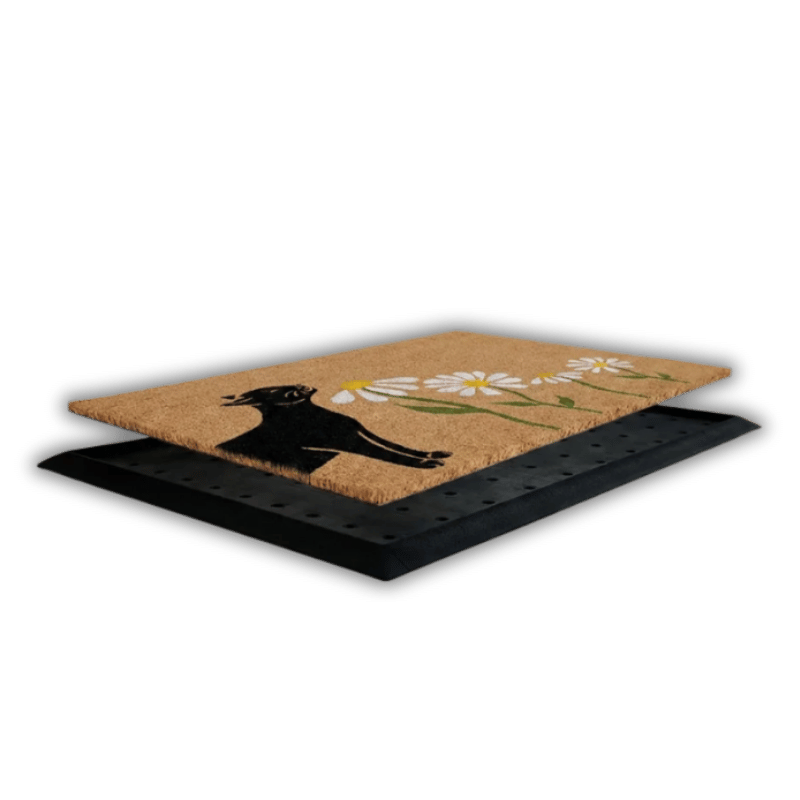 4 Cats & Dogs - Door Mat - Spring - Sniffing Daisies - Cat