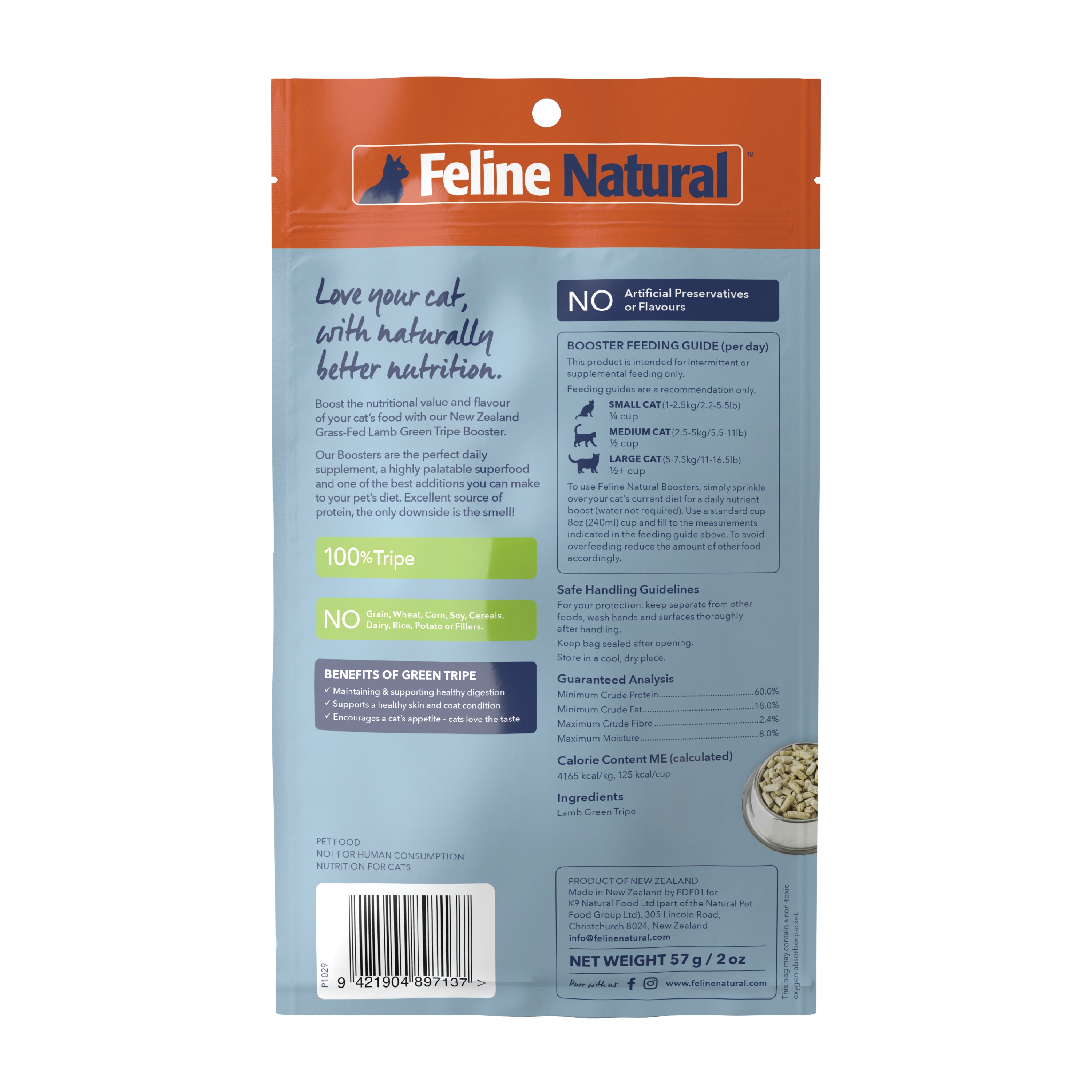 Feline Natural - Freeze Dried - Lamb Green Tripe - Booster