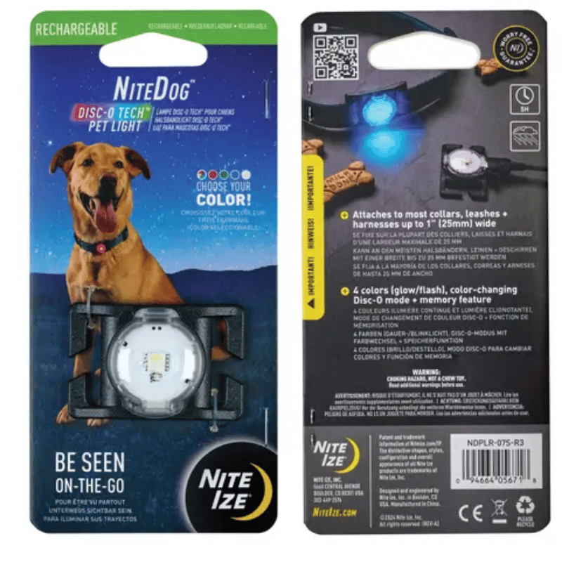 NITE IZE - NiteDog Rechargeable Pet Light - Disc-O Tech