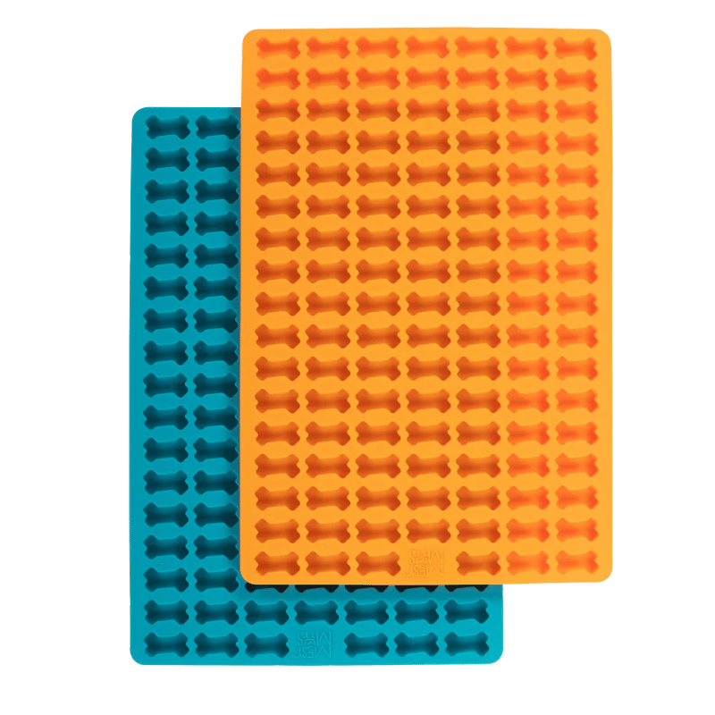 Messy Mutts - Treat Maker - Bake & Freeze - Silicone - Blue & Orange - Small -  2pk