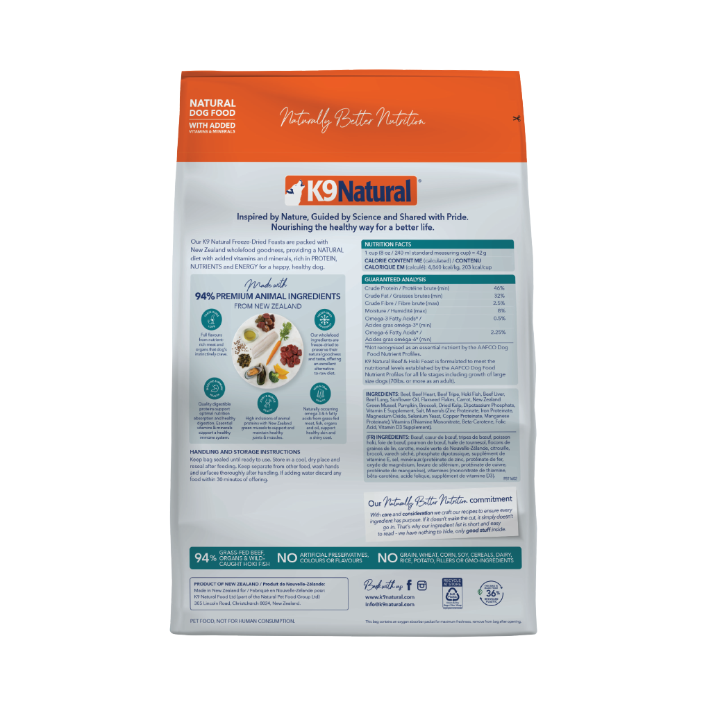 K9 Natural - Freeze Dried - Beef & Hoki Feast